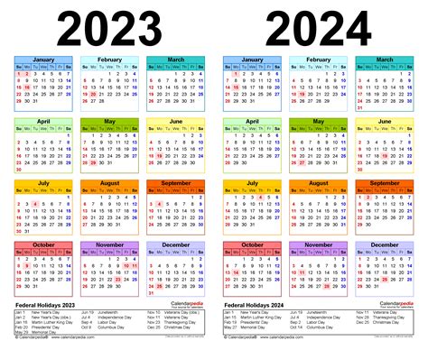 Calendar For 2023 And 2024